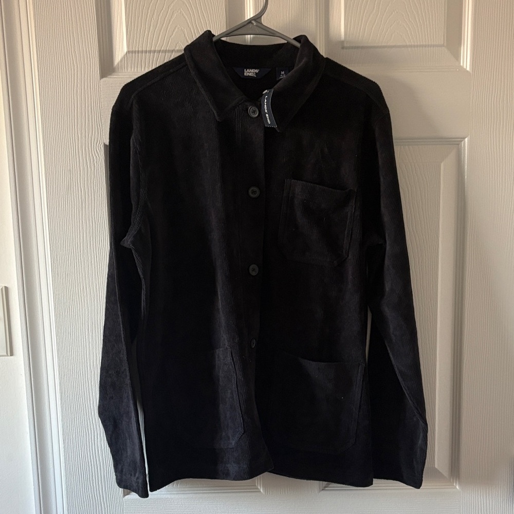 Lands End Black Corduroy Shacket